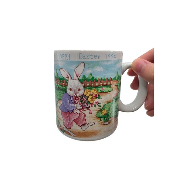 Vintage Happy Easter 1990 Ceramic Mug With Bunny Design - Picture 6 of 6